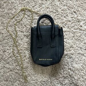 Danielle Nicole Black Phone Purse with Gold Details